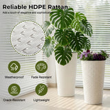 Outdoor Handwoven Rattan Wicker Planter Set of 3 (White)