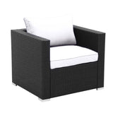 6-Piece Outdoor Conversation Set (Black/Off-White)