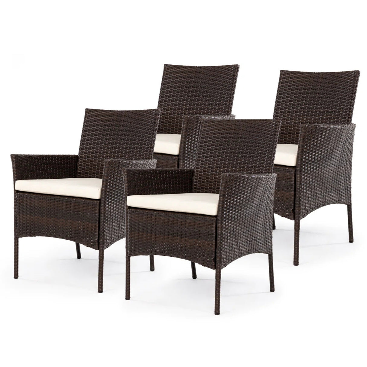 4-Piece Outdoor Rattan Wicker Patio Dining Chairs