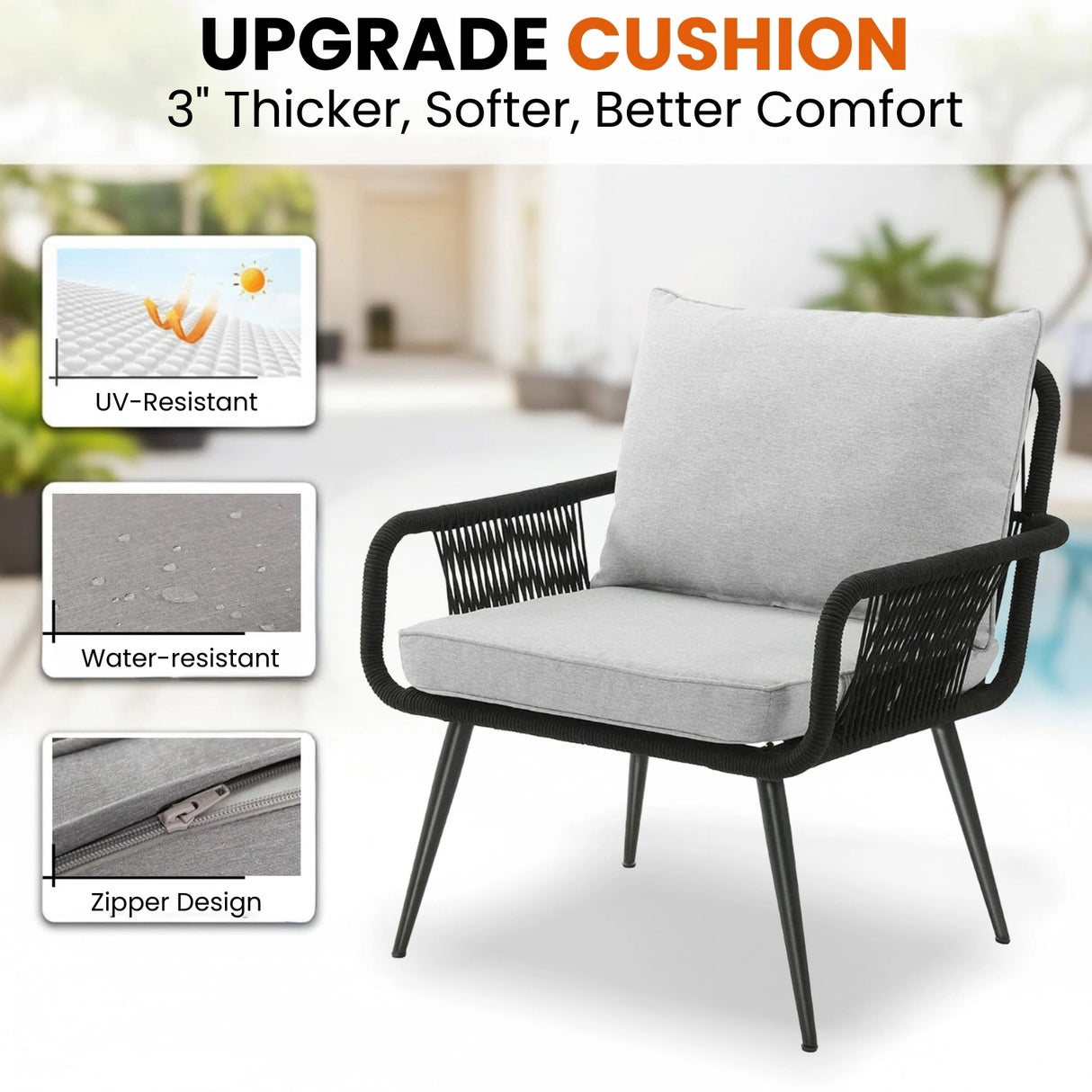 3-Piece Rope Patio Set - Perfect for Outdoor Entertaining