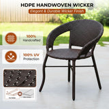 Outdoor Rattan Wicker 5-Piece Patio Furniture Set (Dark Brown)