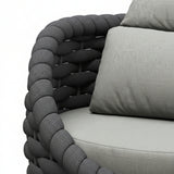 4 Piece Outdoor Rope Sofa Set (Grey & Dark Grey)