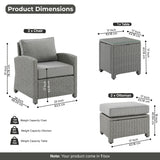5 Pieces Patio Furniture Set