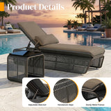 Outdoor Rope Lounge Chair With 2-Tier Table