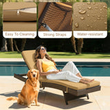 Outdoor Rattan Wicker Chaise Lounger For Poolside