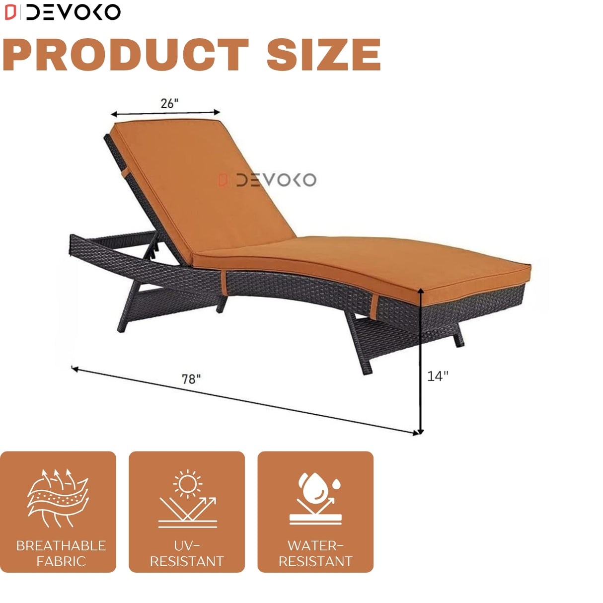 Outdoor Rattan Wicker Chaise Lounger For Poolside