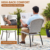 4-Piece Outdoor Rattan Wicker Patio Chairs