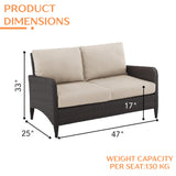 Outdoor Wicker Single Seater Loveseat Sofa