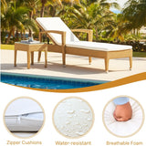 Outdoor Wicker Lounge Chair With Side Table