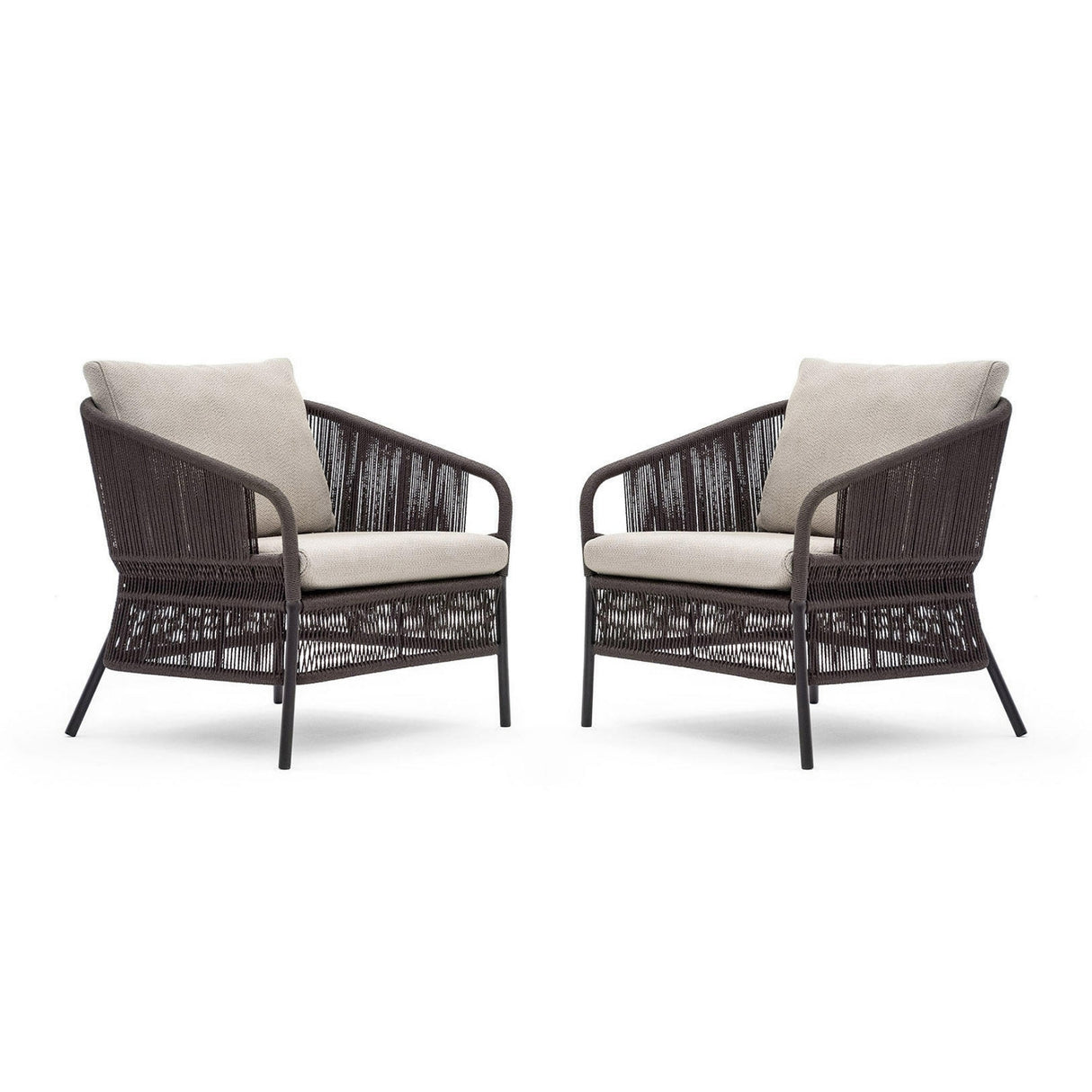 2-Piece Outdoor Rope Single Seater Sofa