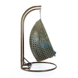 Double Seater Hanging Swing Chair (Dark Brown/Royal Blue)