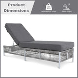 Outdoor Rope Lounge Chairs Set of 2 with Thick Cushions