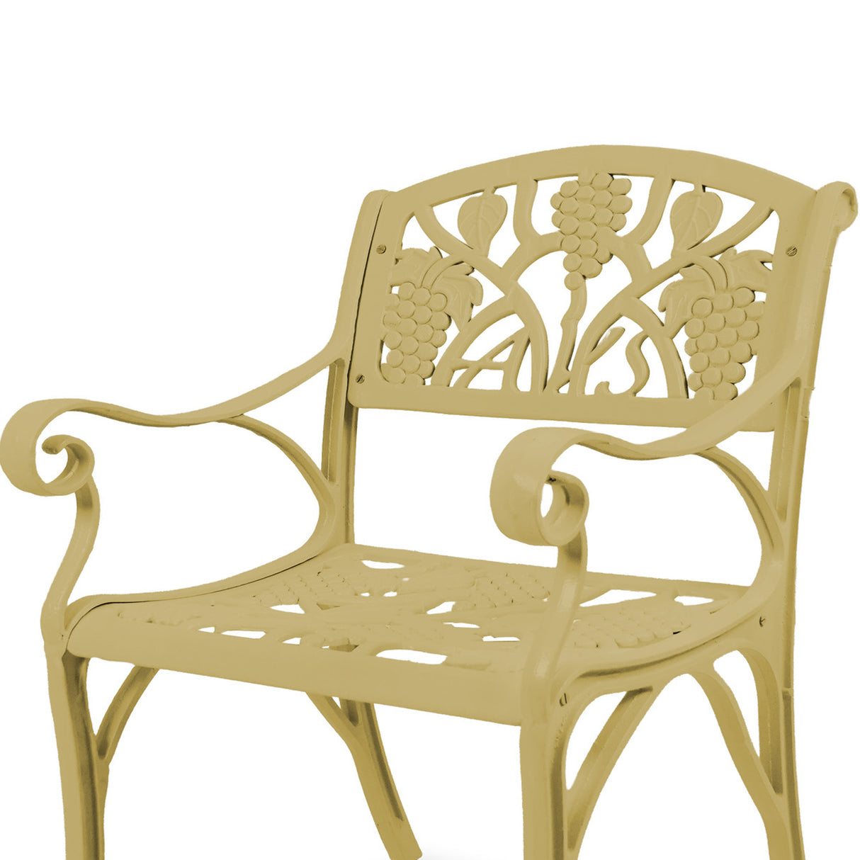 Outdoor Cast Aluminum 2 Chairs Patio Bistro Set (Beige)