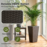 Tall Tapered Set of 6  Outdoor Wicker Planter (Dark Brown)