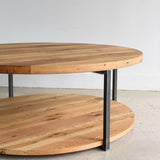 Sheesham Wood Top 2-Tier Round Coffee Table