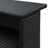 Outdoor Rattan Wicker Bar Table With a High-Top Design & Integrated Storage Shelf