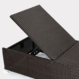 Outdoor All-Weather Rattan Wicker Lounger (Dark Brown & Cream)