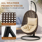 Hanging Egg Swing Chair (Dark Brown and Cream)