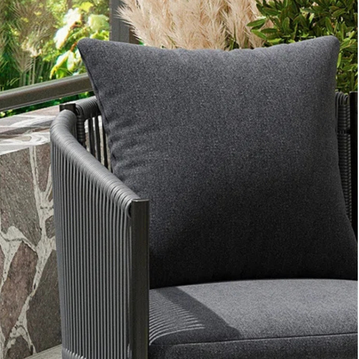 2-Piece Outdoor Rope Patio Dining Chairs