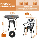 Outdoor Cast Aluminum 5-Piece Patio Conversation Set (Black)