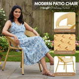 Outdoor Wicker 5-Piece Patio Set with Outdoor Umbrella