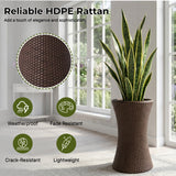 Outdoor Hourglass Design Set of 3 Wicker Planters (Dark Brown)