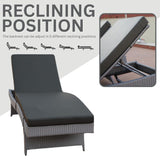 All-Weather HDPE Wicker Outdoor Chaise Lounge Chair Set of 2