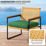 Outdoor 3-Piece Wicker Patio Set(Beige & Green)