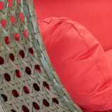 Double Seater Hanging Swing Chair (Dark Brown/Red)