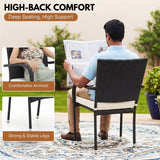 2-Piece Outdoor Rattan Wicker Patio Dining Chairs