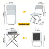 3-Piece Outdoor Wicker Folding Patio Set (White)
