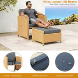 Outdoor 5 Piece Patio Wicker All Weather Sectional Furniture Set