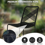 Outdoor Black Rope Chairs