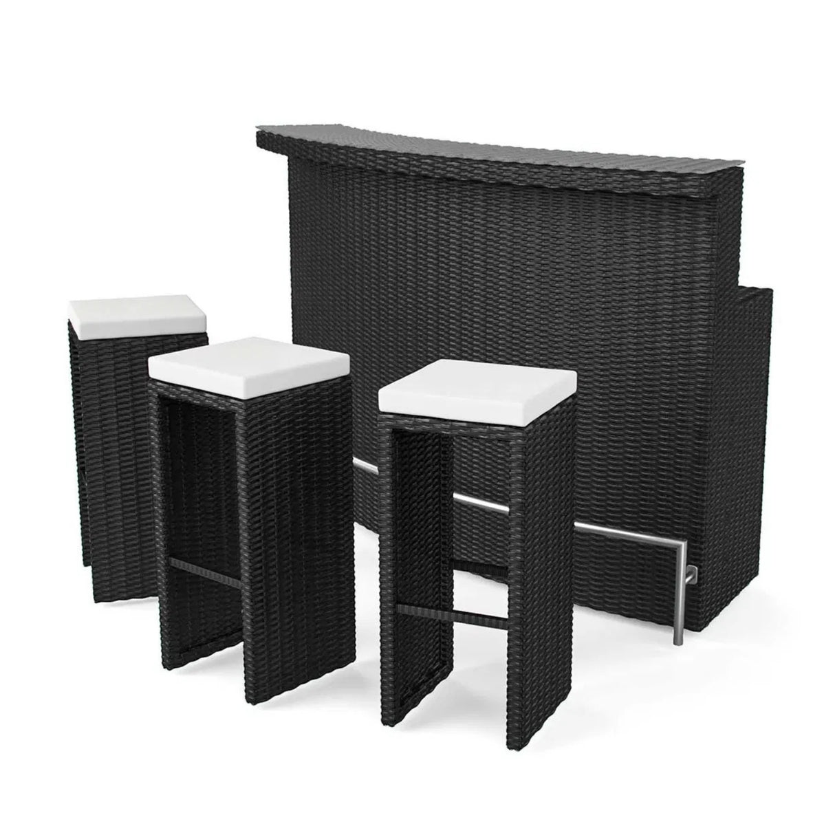 3-Seater Outdoor Rattan Wicker Bar Set
