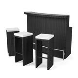 3-Seater Outdoor Rattan Wicker Bar Set
