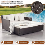 Outdoor Patio Double Seater Daybed For Garden, Poolside