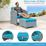 Outdoor 5 Piece Patio Wicker All Weather Sectional Furniture Set