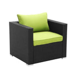 6-Piece Outdoor Conversation Set (Black/Green)