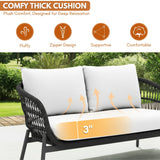 Outdoor 4 Seater Rope Conversation Sofa Set