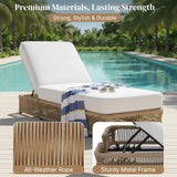 Outdoor All-Weather Rope Lounger Set of 2 (Beige & White)