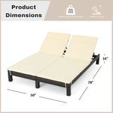 Outdoor All-Weather Rattan Wicker Chaise Lounge Chair Set of 2