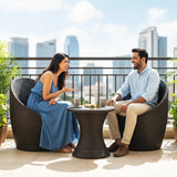 Outdoor Rattan Wicker 3-Piece Conversation Set