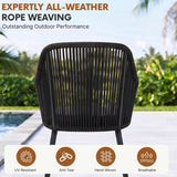 5-Piece Outdoor Rope Patio Dining Set
