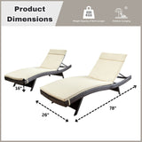 All-Weather Rattan Wicker Outdoor Chaise Lounge Chair Set of 2