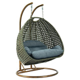 Double Seater Hanging Swing Chair (Dark Brown/Dark Grey)