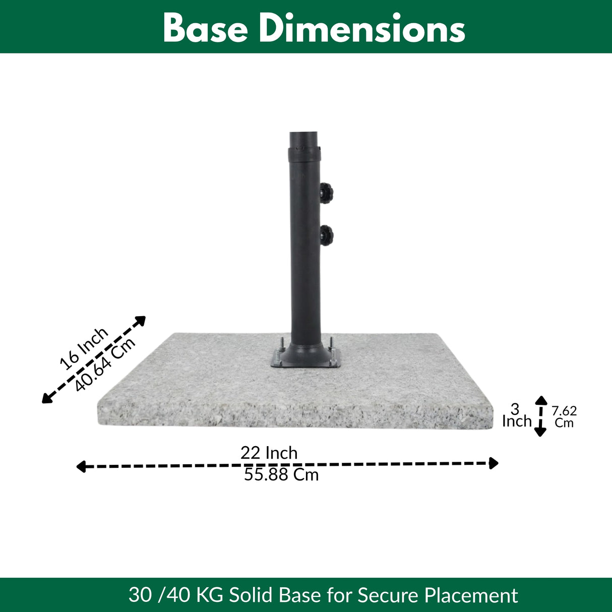 15FT Double-Sided Outdoor Patio Umbrella with Granite Base (Green)
