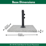 15FT Double-Sided Outdoor Patio Umbrella with Granite Base (Green)