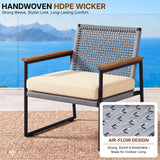 Outdoor 3-Piece Wicker Patio Set(Silver & Cream)