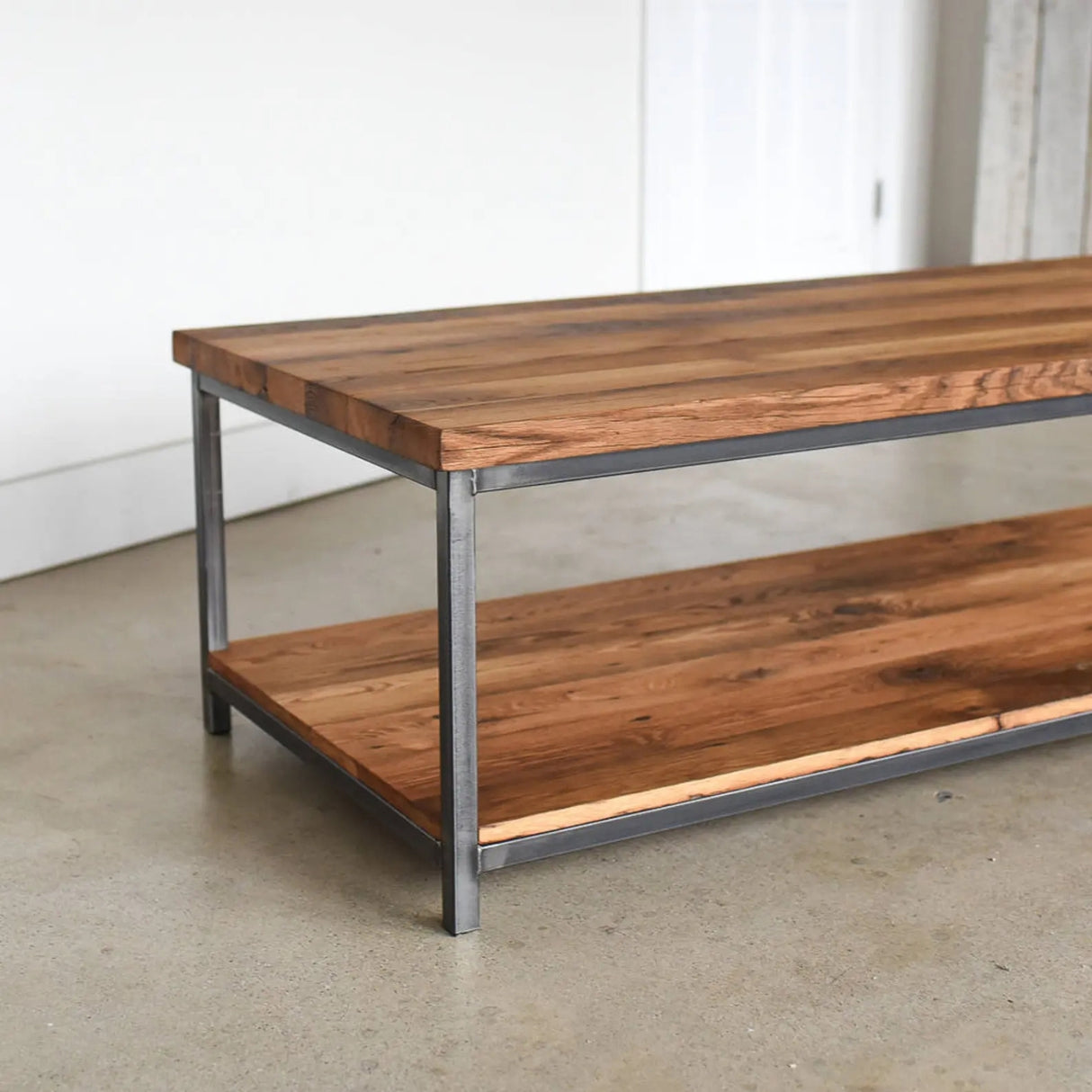 2-Tier Natural Wood Top Center Table