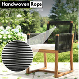 Modern Outdoor Rope Dining Chairs Set of 2 (Black & White)